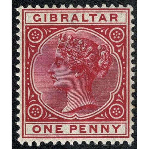 Gibraltar. 1887 1d rose SG 9. Lightly mounted mint.