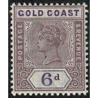 Gold Coast.1898 6d dull mauve & violet SG 30. Lightly mounted mint.