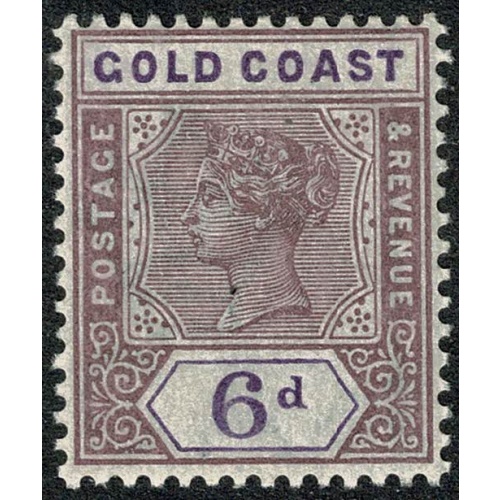 Gold Coast.1898 6d dull mauve & violet SG 30. Lightly mounted mint.