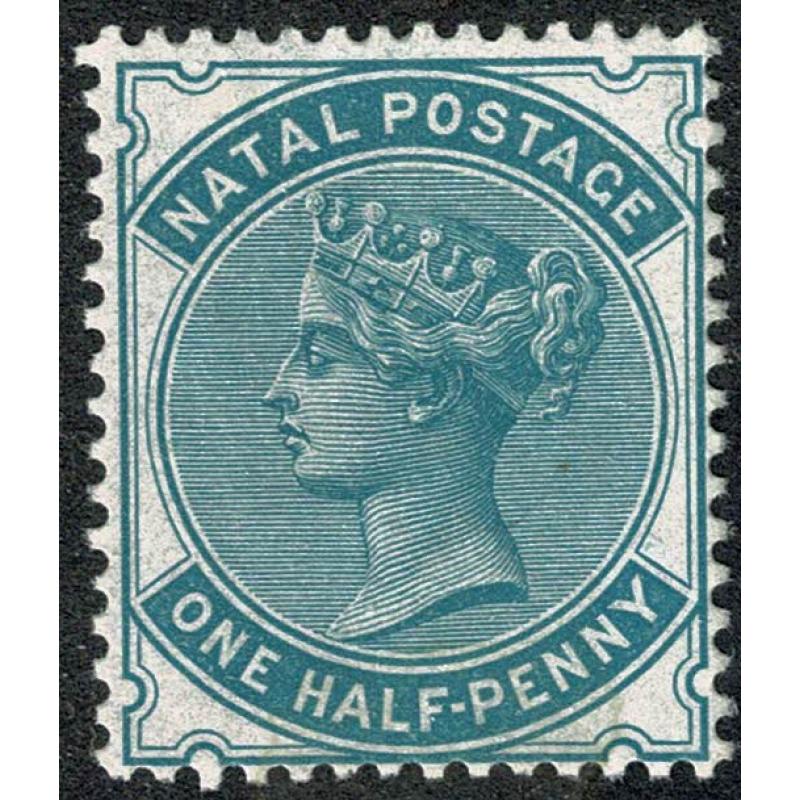 Natal. 1880 ½d blue-green SG 96. Lightly mounted mint.