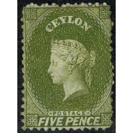 Ceylon 5d grey-olive mounted mint. SG 54