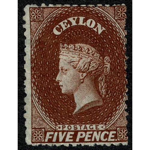 1865 5d red-brown WATERMARK REVERSED. Mounted mint. SG 53x.