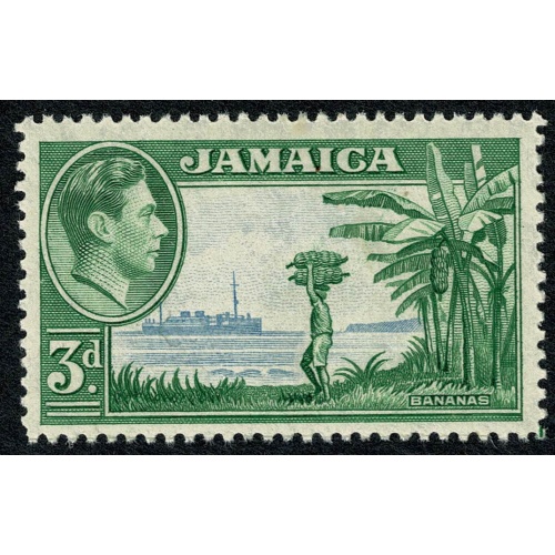 Jamaica. 1938 3d ultramarine & green. Unmounted Mint. SG 126