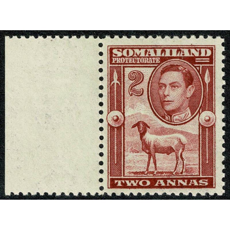 Somaliland Protectorate 1938. 2a maroon SG 95. Unmounted mint.