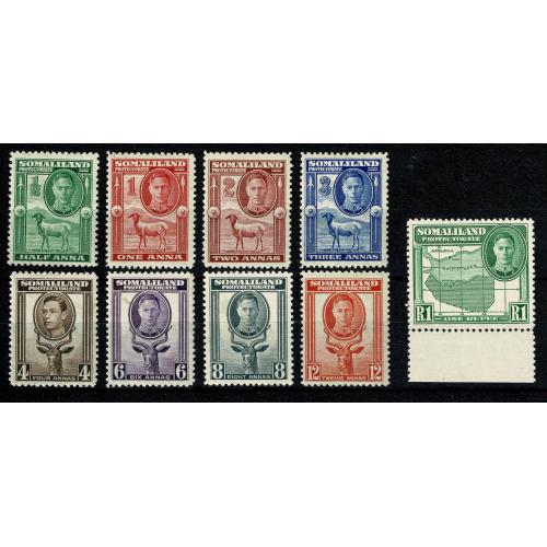 Somaliland Protectorate 1938. SG 93-101.  Nine values mounted mint.