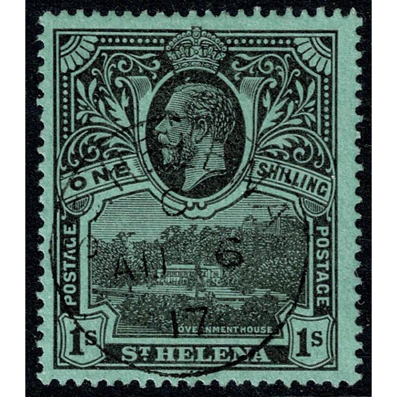 GV. 1/- Black on green. Fine used single. SG 79.