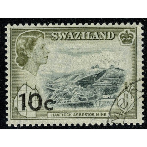 Swaziland. 1961 10c 0n 1/- black & deep olive. Fine Used. SG 73