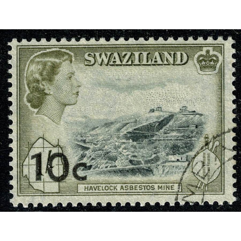 Swaziland. 1961 10c 0n 1/- black & deep olive. Fine Used. SG 73