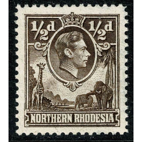 Northern Rhodesia. 1938-52 ½d chocolate Perf 12½. Unmounted Mint. SG 26