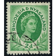 Rhodesia & Nyasaland. 1954 2d bright green. Fine Used. SG 3