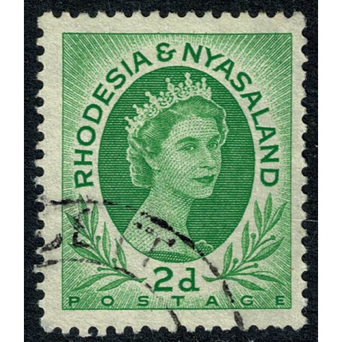 Rhodesia & Nyasaland. 1954 2d bright green. Fine Used. SG 3