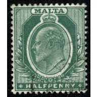 Malta. 1903-04. ½d green. Fine Used single. SG 38