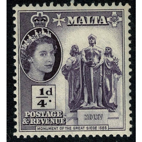 Malta. 1956-58. ¼d violet. Mounted Mint. SG 266