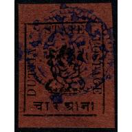 DUTTIA. 1897 4a rose-black. Type 1 "small Ganesh". unused. SG 11.
