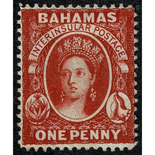 Bahamas. 1877 1d scarlet-vermilion. Watermark Reversed. SG 33x. Mounted mint.