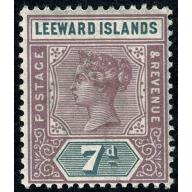 Leeward Islands 1890 7d dull mauve & slate. Lightly Mounted mint. SG 6