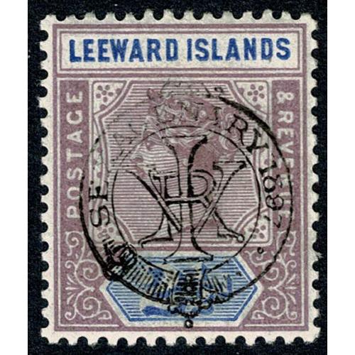 Leeward Islands 1897 2½d dull mauve & blue with T3 overprint . Lightly Mounted mint. SG 11