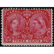 Canada. 1897 Jubilee issue 3c carmine. Unmounted mint.