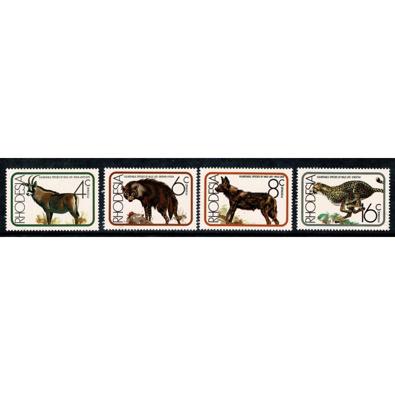 Rhodesia. 1976 Vulnerable Wildlife. Set of 4 values. SG 529-532
