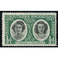 Southern Rhodesia. 1947 Royal Visit ½d. Unmounted Mint. SG 62